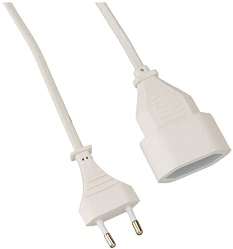 as - Schwabe Euro-Verlängerungskabel 5 m, 230 V / 2,5 A – Verlängerungsleitung mit Euroflachstecker und Eurokupplung für den Innenbereich - Indoor Verlängerungsleitung mit Eurostecker – Weiß, 50151