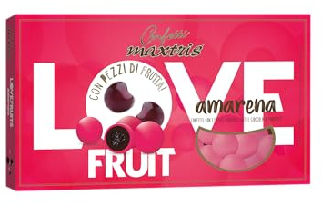 Confetti Maxtris Love Fruit AMARENETTE con Cioccolato Fondente e Ciliegia, FUCSIA
