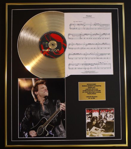 GOLD RECORD Bon Jovi/CD Goldscheibe, Liederblatt und Fotoauslage, LTD. Edition/Coa/Album, Crossroad/Songblatt, Always