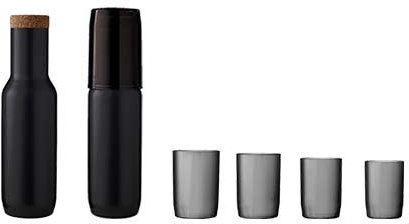 Qdo Caraf Brossé, Acier inoxydable, Noir, 1L