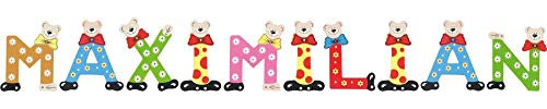 Playshoes Kinder Holz-Buchstaben Namen-Set Maximilian - Sortiert