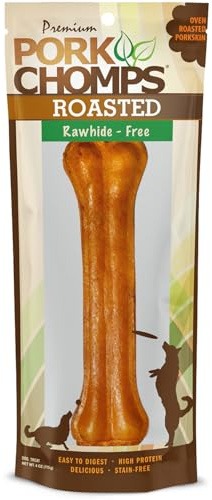 Pork Chomps Roasted Pressed Pork Skin Dog Chew, 7-inch Bone, 1 Count
