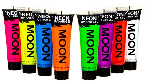 Moon Glow Neon-Haargel, UV-Haarfärbemittel, temporäre auswaschbare Haarfarbe (8er-Set, 20 ml (8er-Pack))
