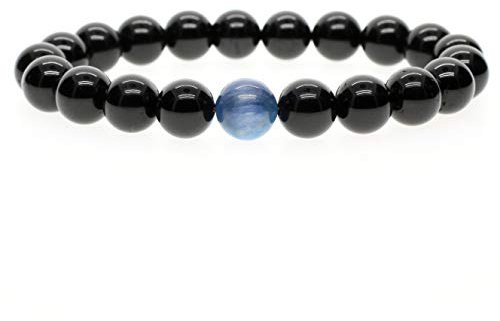 COAI Geschenkideen Herren Glücksarmband Schörl Schwarzer Turmalin Armband mit Kyanit Disthen