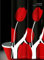 Tenda da doccia Tulipani nero rosso bianco tulipani 120 cm larghezza x 200 cm lunghezza tessuto con anelli