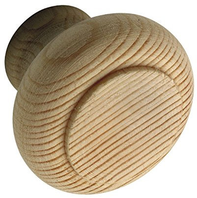 SECOTEC Möbelknopf Holz | Griff | Knauf | Fichte roh ø 32 mm | 1 Stück