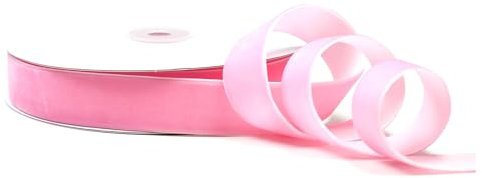 Samtband 22mm x 10m Rolle - FARBAUSWAHL in 3/6/10/16/22/25/50mm - farbecht & waschbar - Schleifenband zum Nähen - Geschenkband zum Verpacken Dekorieren Basteln - Rosa 148