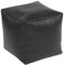Beautiful Beanbags - Stylish Faux Leather Cube Footstool - Pouffe, Black