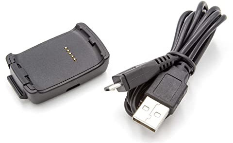 vhbw Estación de Carga USB Compatible con ASUS Vivo Watch, VivoWatch smartwatch - Base + Cable de Carga, Negro