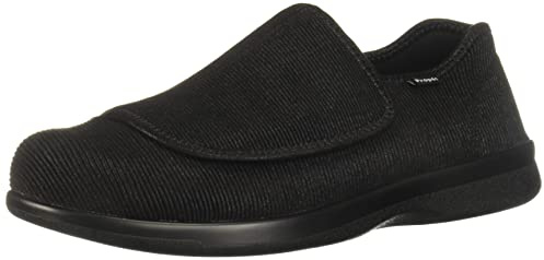 Propét Mens Cush N Foot Slipper, Black, 11.5 XX-Wide US