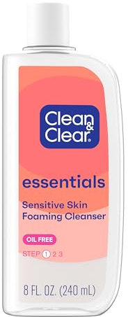 Clean & Clear Essentials Foaming Gesichtsreiniger, ölfreie tägliche Gesichtswäsche zum Entfernen von Schmutz, Öl und Make-up, 235 ml
