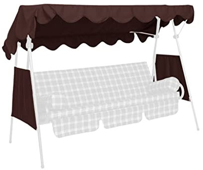 Angerer Freizeitmöbel GmbH Hollywoodschaukel Sonnendach - passend für viele 3-Sitzer Hollywoodschaukeln - Schaukeldach Made in Germany (PE braun, 200 x 120 cm)