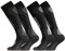STARK SOUL Ski Funktionssocken, Wintersport Socken mit Spezial Polsterung, Schwarz-anthrazit mit Hellgrau & Jeansblau, 39/42, 2 Paar