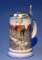 Markt München bunt Bierseidel Bier-Krug Galeriekrug mit Zinndeckel 0,5l Beermug Becher Stein