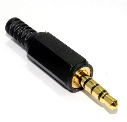 3,5 mm 4 Pértiga Conector Jack Clavija Soldar Terminal para Audio o Vídeo Cable Oro