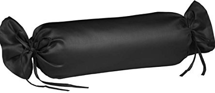 fleuresse 9200 Colours Interlock Jersey Kissenbezug für Nackenrolle aus 100% Baumwolle, Oekotex Standard 100, 15 x 40 cm, schwarz