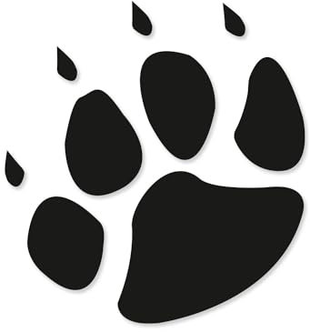 1 Sticker Tier-Pfote Tatze I kfz157 schwarz I 4 x 4 cm I Kennzeichen-Aufkleber Auto-Aufkleber Roller Laptop Handy Hunde-Pfote Katzen-Pfote klein