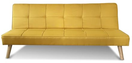 Designetsamaison Banquette Clic Clac 3 Places Jaune - Siljan