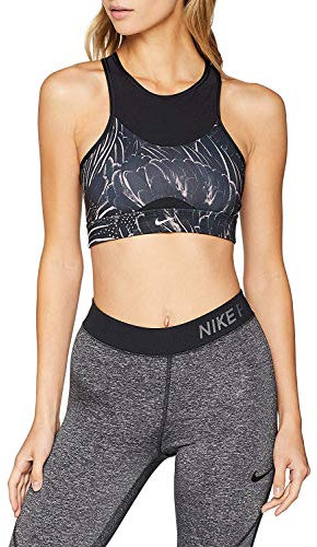 Nike Damen Smokey Mauve BH, Schwarz/Weiß, XS