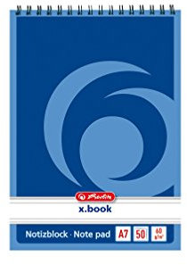 10x Spiral-Notizblock / Schreibblock / DIN A7 / liniert