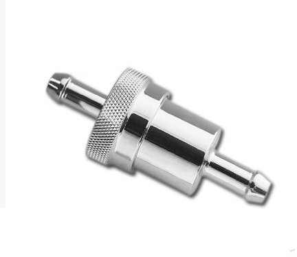 Chrom Kraftstofffilter Benzinfilter für Motorrad - 1/4 (6mm) Linie