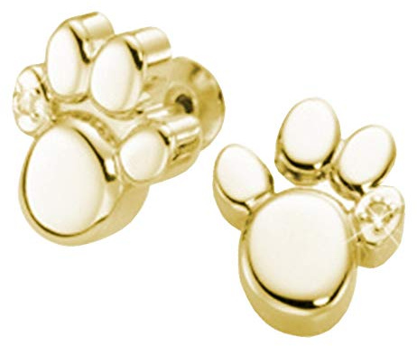 Magnet Ohrstecker Pfote Energetix 4you 1387P Gold 24k Magnetix Tatze Fashion Hund Katze Bär 2250 mit Swarovski® Crystal + Schmuckpouch