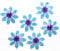 Filzblumen - türkis - ca. 5,5cm - 12 Stück - 91088 71