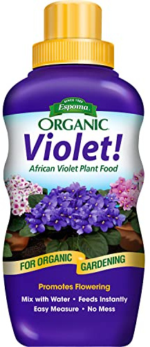 Espoma Organic Violet! 8-Ounce Concentrated Plant Food – Plant Fertilizer and Bloom Booster for All Violets and Indoor Flowering Plants. Promotes Vigorous Growth and Blooming.