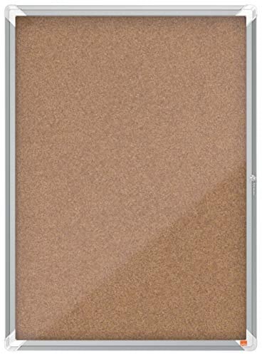 Nobo Cork Lockable Notice Board 9 x A4, Premium Plus, Brown, 1902564