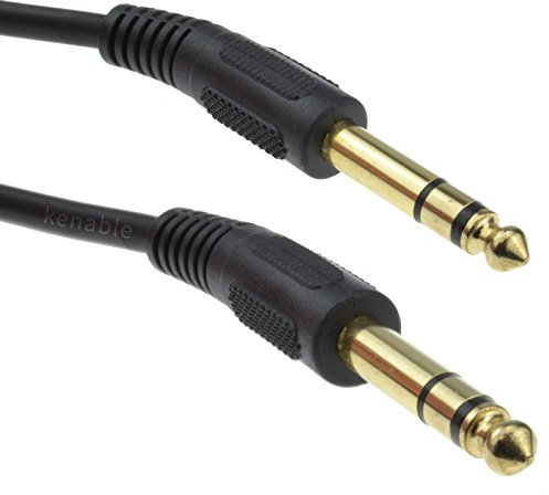 kenable Pro 6.35mm Jack Plug to 6.35mm Jack Plug Stereo Cable Gold 3m [3 metres]