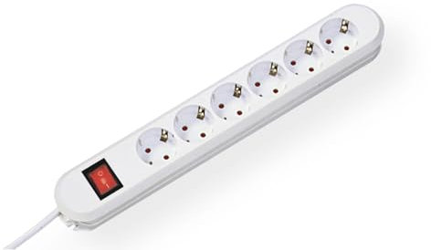 Bachmann Steckdosenleiste SMART 6-Fach 1,5m Mehrfachsteckdose mit Schalter Weiß 381.250K (Befestigung durch Anschraublöcher und praktische Kabelaufwicklung)