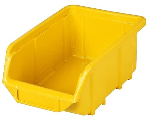Patrol Group ECOMALZOLPG001 Stapelbox Sichtlagerkästen Kunststoff PP Lagerbox, gelb, 110 x 165 x 75 mm, Größe 1