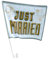 2 x Autofahne Just Married Gold