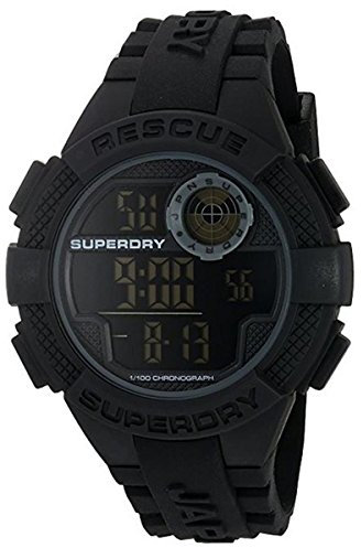 Superdry Herrenuhr Digital Quarz mit Silikonarmband – SYG193B