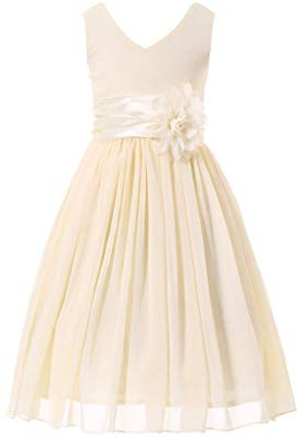 HAPPY ROSE Robe de Fille d'honneur Junior Robes de soirée de Bal Mousseline