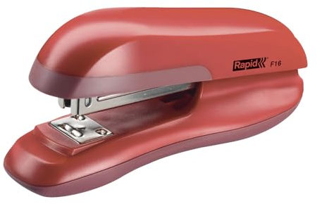 Rapid 23810503 Heftgerät (30 Blatt, ABS-Kunststoff, Metall, Gummiboden, Inkl. 26/6 Klammern, F16, Kartonverpackung) rot