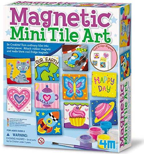 4M Magnetic Mini Tile Art - Turn Ordinary Tiles into Masterpieces, Arts and Crafts Kit for Boys and Girls Age 8+