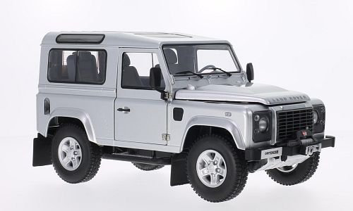 Land Rover Defender 90, silber/schwarz, Modellauto, Fertigmodell, Kyosho 1:18