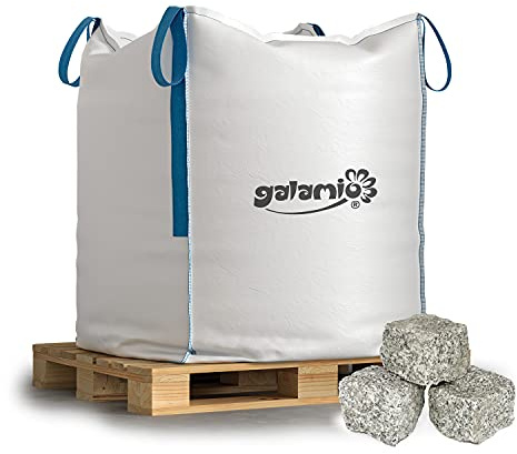 Granitpflaster Pflastersteine Kleinpflaster Granit Pflaster Stein Garten Rasenkante Naturstein Gespalten Grau 8/11cm 1.000kg BigBag / 1 Palette