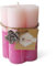 Candele D'Aurora Janet Candela a Forma di Fiore, Cera vegetale, Rosa, 7.5x7.5x10 cm