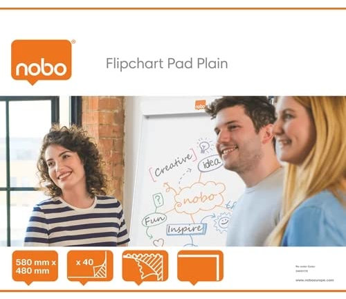 Nobo Desktop Flipover-Block für Flipover-Staffelei 40 Blatt B1 blanko (1 Stück)