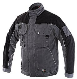 CXS Otakar Herren Arbeitsjacke - Wasserabweisend und Winddicht mit Reflektierenden Nähten Outdoor Schutzjacke Arbeitsbundjacke Bundjacke Cargojacke, Grau/Schwarz, 50