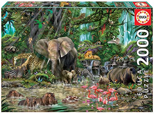 Educa 16013, Dschungel, 2000 Teile Puzzle für Erwachsene und Kinder ab 12 Jahren, Safari, Tierpuzzle