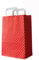 250 Stück farbige Papiertragetaschen Papiertaschen rot-weiß gepunktet 18 + 8 x 22 cm