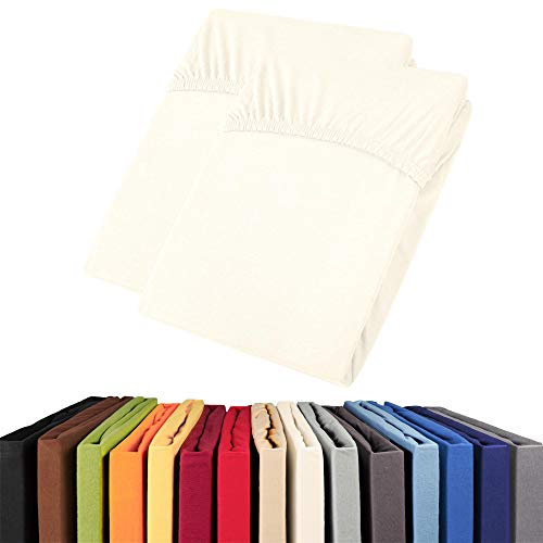 aqua-textil Viana Spannbettlaken 90x200-100x200 cm weiß Baumwolle Spannbetttuch Jersey Laken