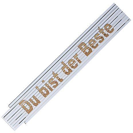 TE-Trend Zollstock Maßstab Holzgliedermasstab Laser Gravur Spruch Vatertag Opa Geburtstag Text Auswahl Spruchartikel Du bist der Beste weiß