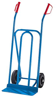 eurokraft | Sackkarre aus Stahl | Modell: Ladekarre | Tragfähigkeit 250 kg | pannensichere Vollgummibereifung