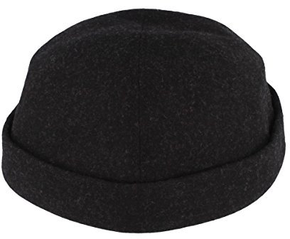 Bullani Docker-Cap | Docker-Mütze | Seemannsmütze aus 100% Wolle – Made IN Germany – Bequem & Hautverträglich (61, anthrazit)