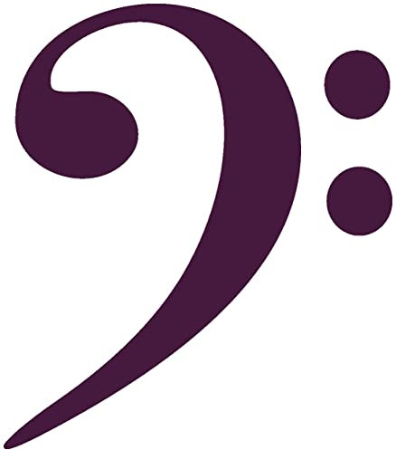 Samunshi® Bassschlüssel Wandtattoo 17 x 20cm aubergine