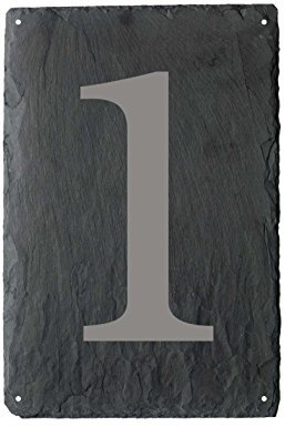 Hausnummer Schiefer Schild - persönliche Hausnummer als Schiefertafel individuell gefertigt Schieferschild 16x22cm | Dekolando
